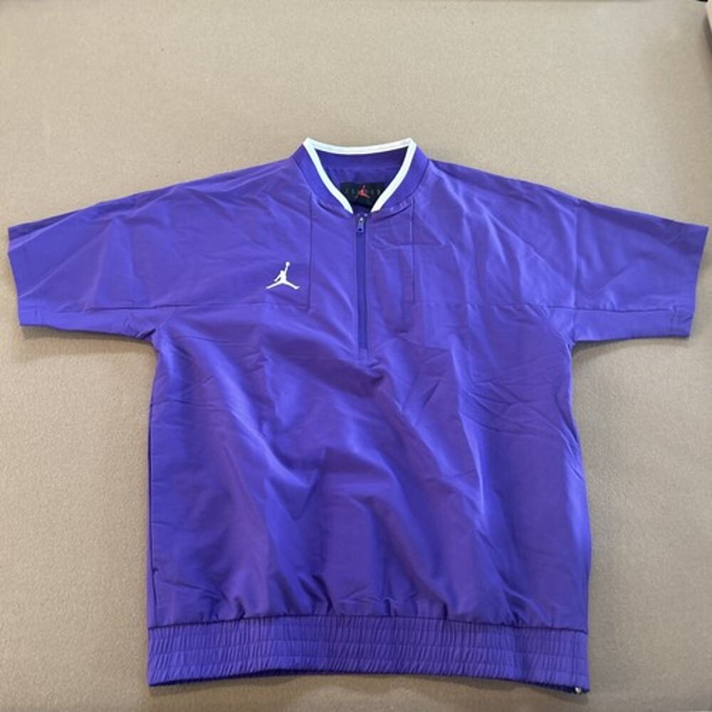 Air Jordan Team Lightweight Short Sleeve Coaches Jacket Mens Med Purple CV5858